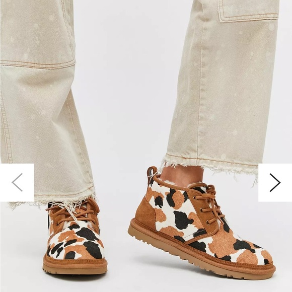 used fair condition men's size 10 Ugg Neumel Cowprimt Shoes Fur inside fall - Picture 1 of 11